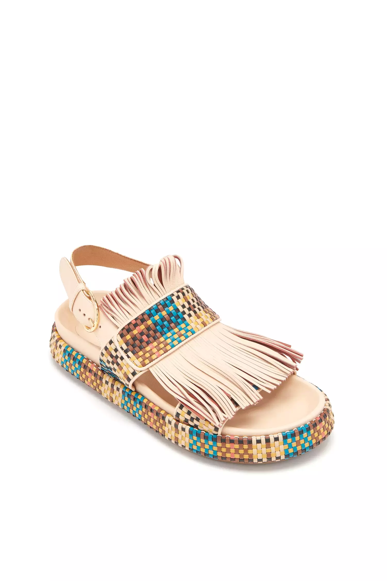 Alba Woven Fringe Sport Sandal - Wheat Woven