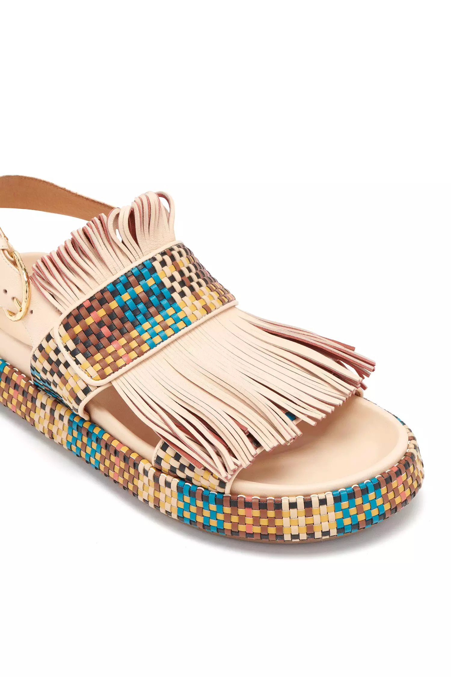 Alba Woven Fringe Sport Sandal - Wheat Woven