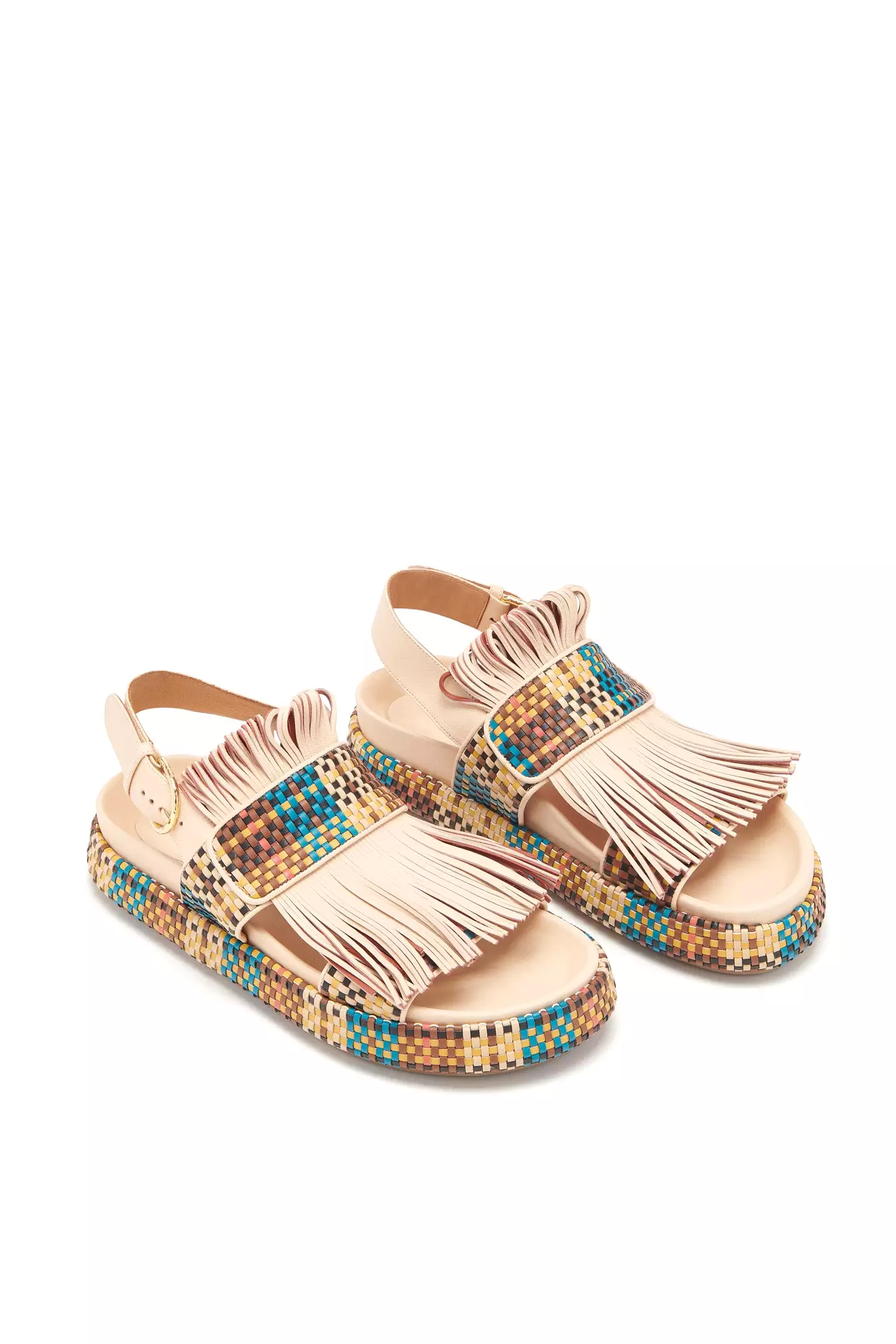 Alba Woven Fringe Sport Sandal - Wheat Woven