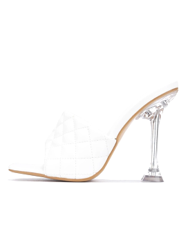 Audrey Quilted Heels - White