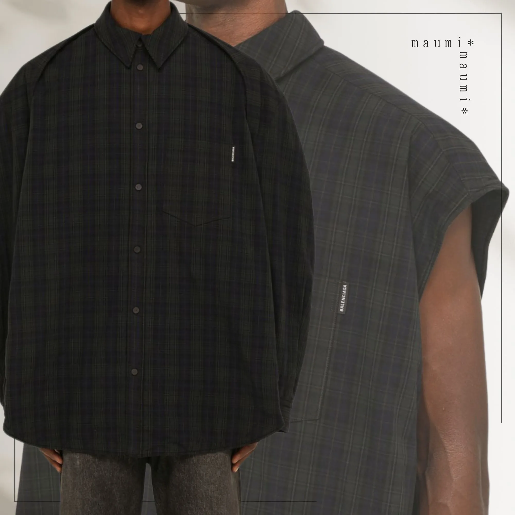 BALENCIAGA  |Other Plaid Patterns Street Style Long Sleeves Cotton