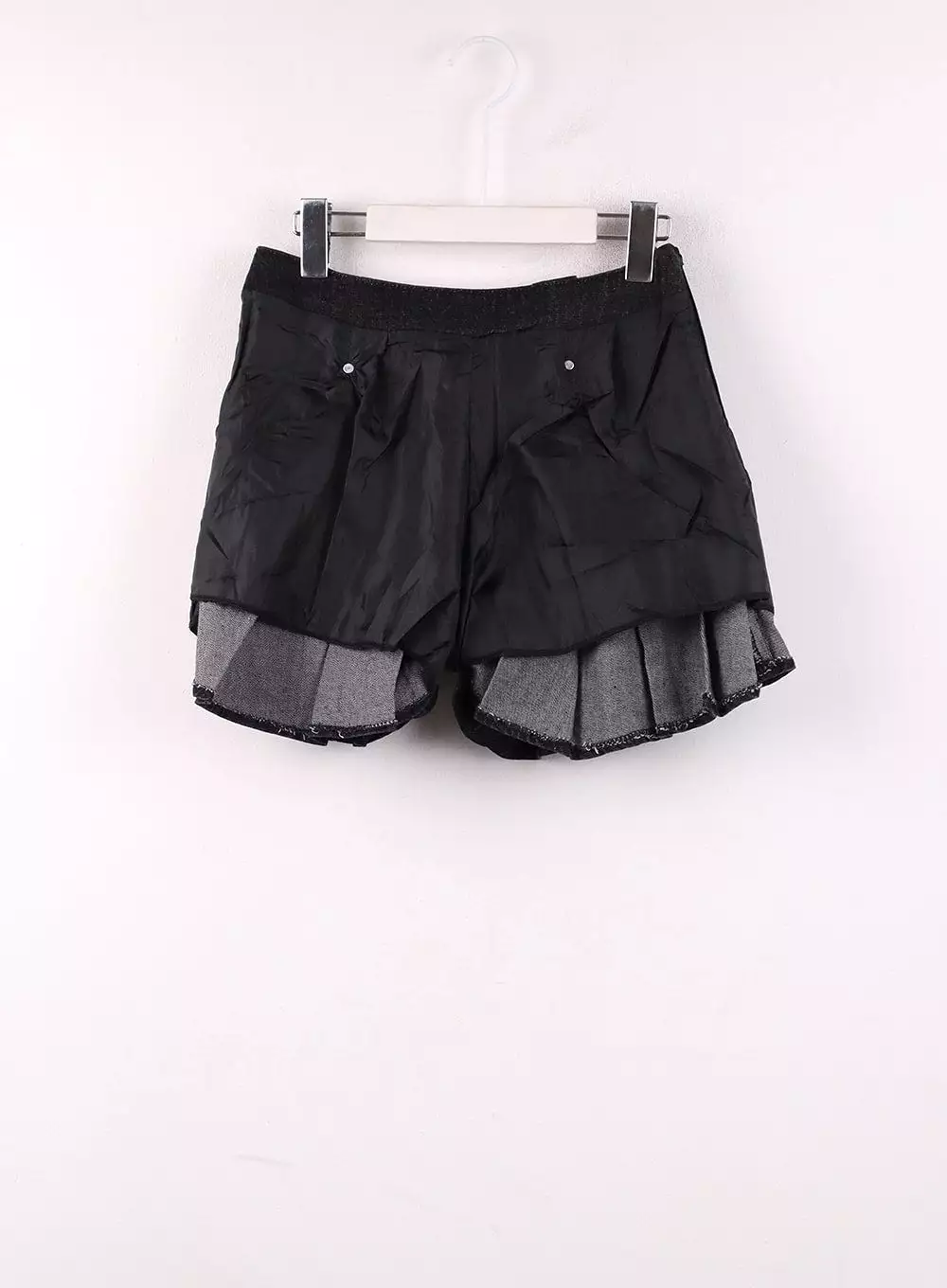 Belted Pleated Denim Skirt IJ430