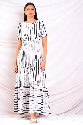 Black & White Printed Maxi Dress