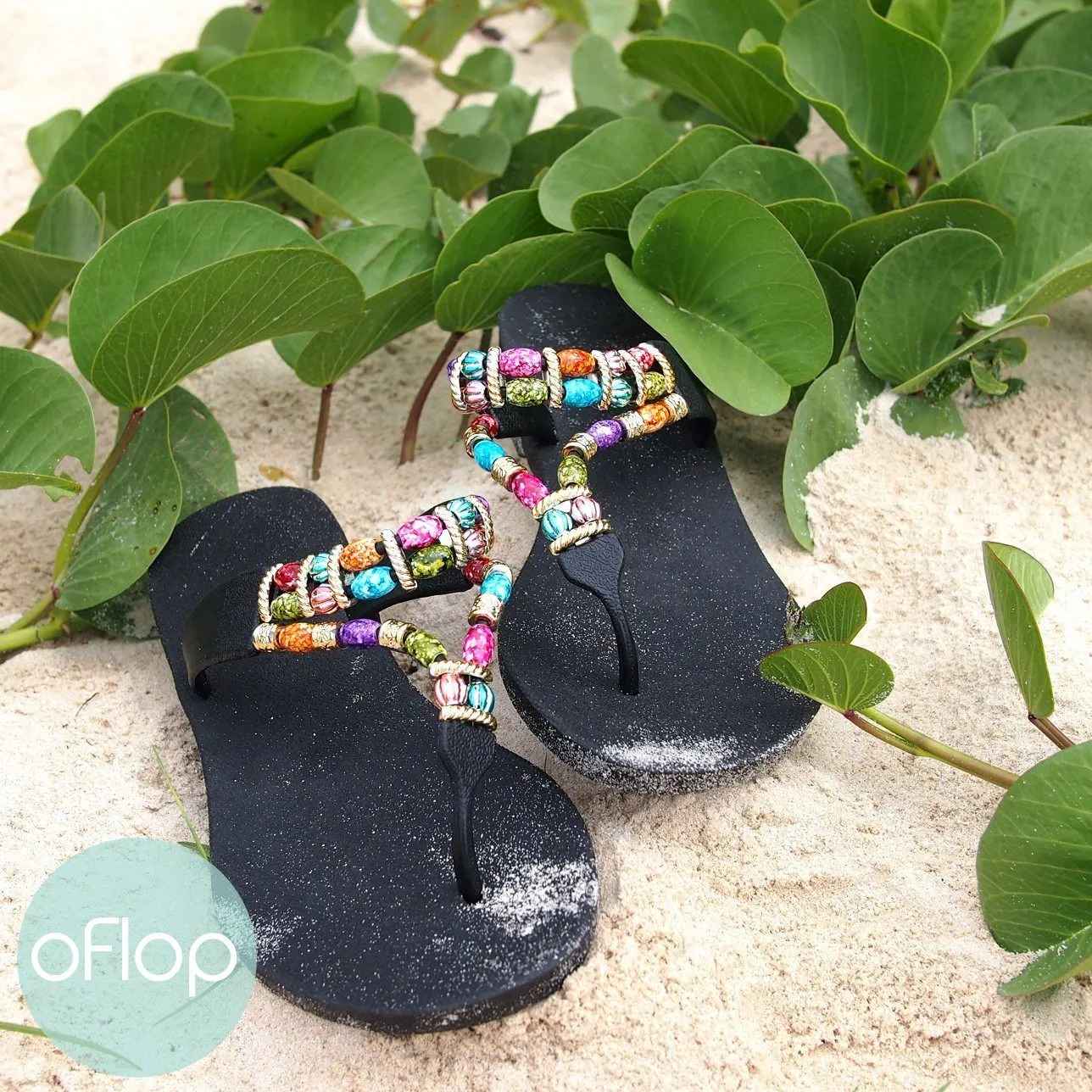 Black Sparkle Karma -- Pali Hawaii Thong Sandals