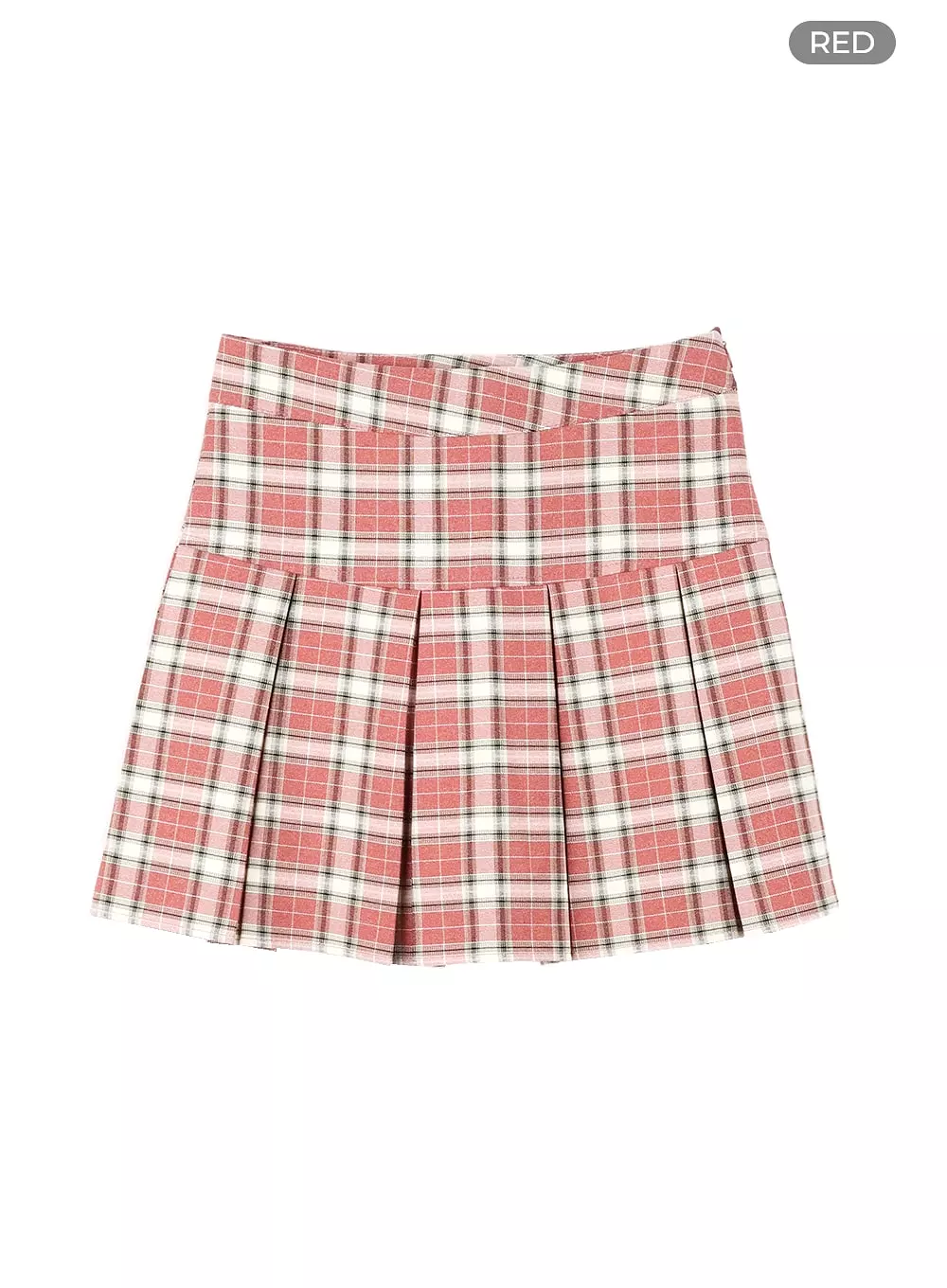 Checkered Pleated Mini Skirt OM425