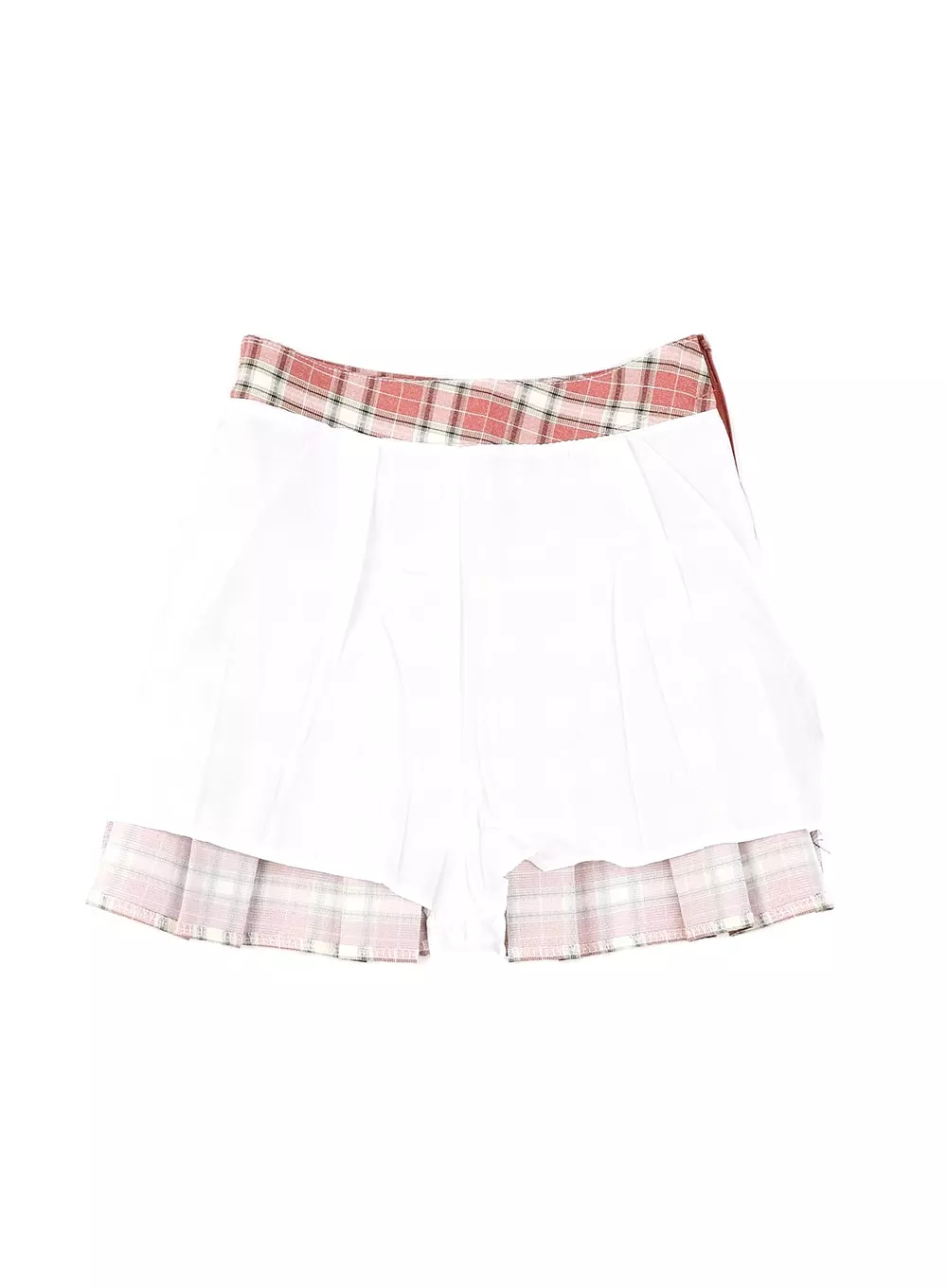 Checkered Pleated Mini Skirt OM425