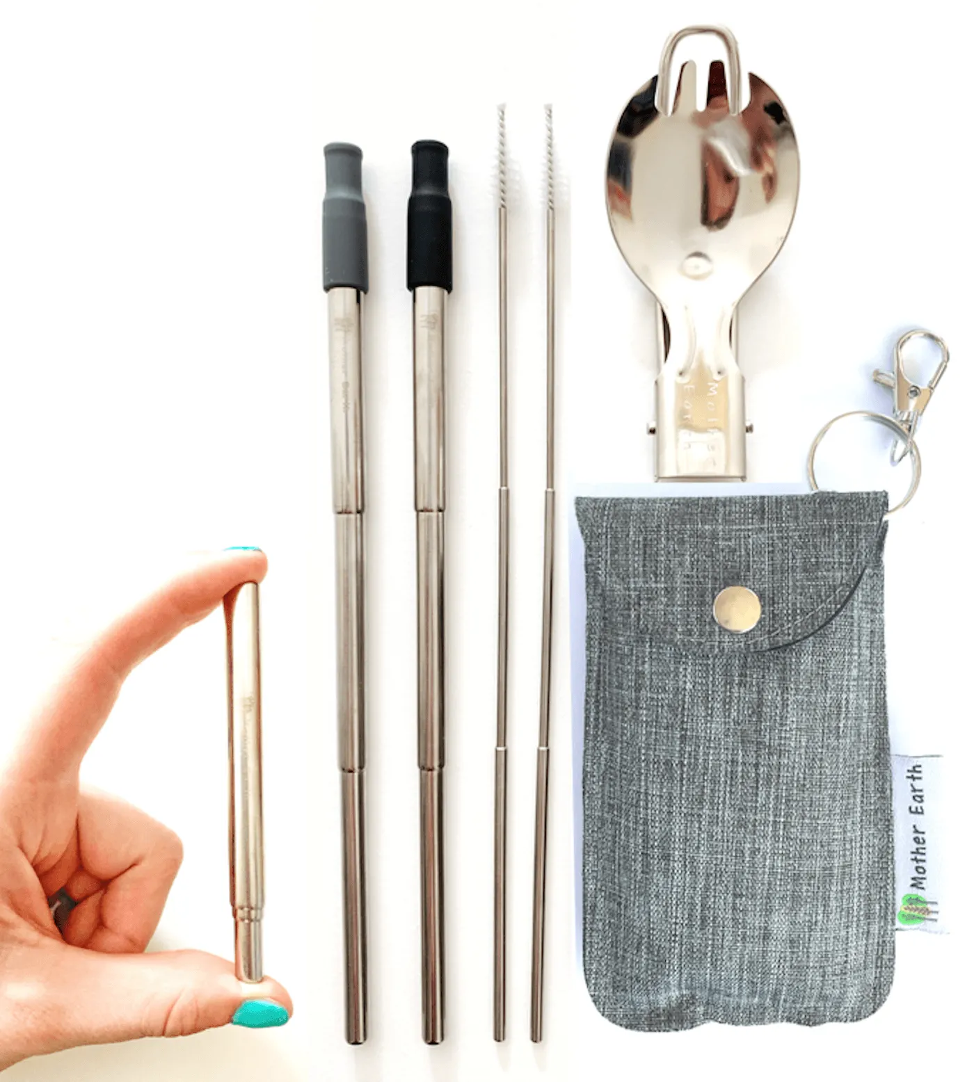 Collapsible Straw and Spork Kit