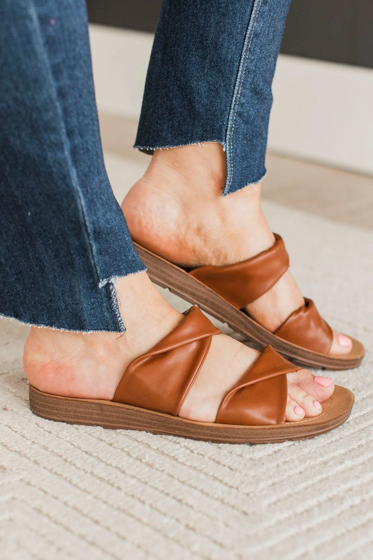 Corky's With A Twist Sandals- Cognac