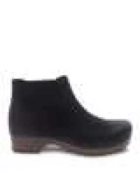 Dansko Womens Barbara Zip Up Boots- Black Burnished Nubuck