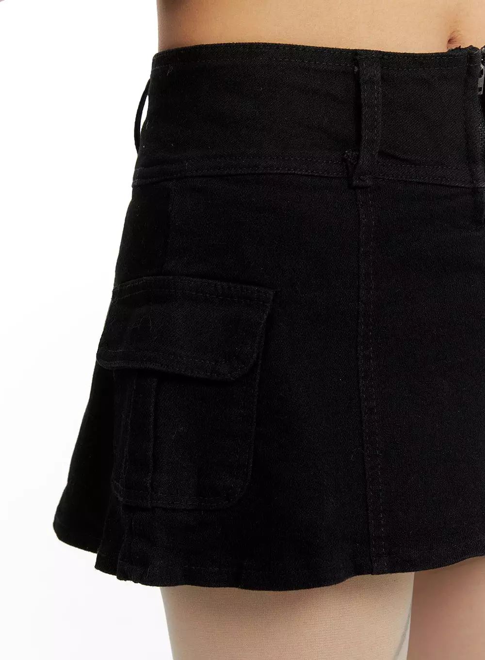 Denim Cargo Mini Skirt IM404