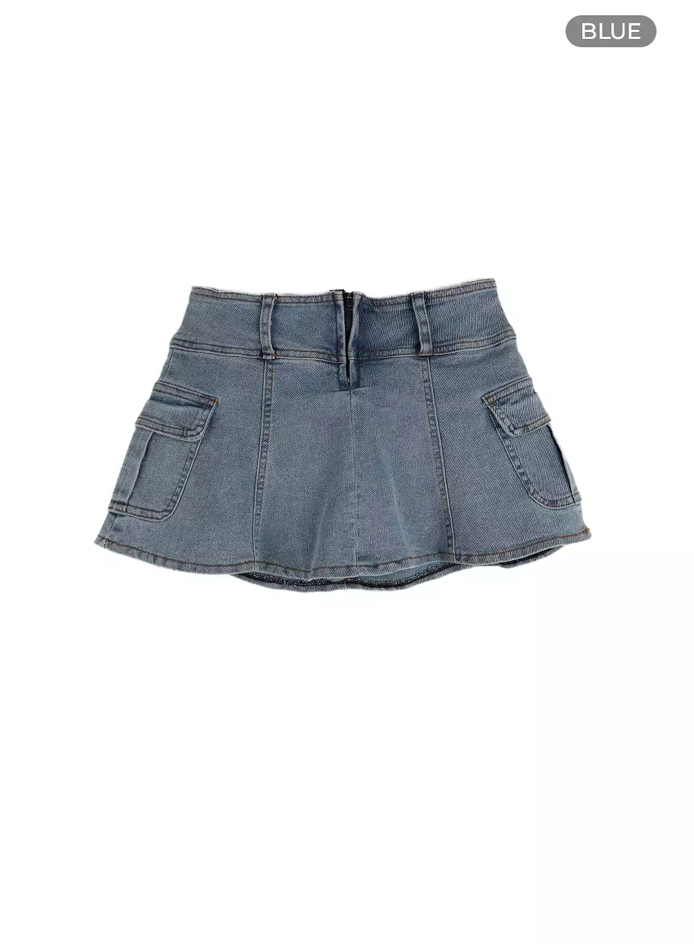 Denim Cargo Mini Skirt IM404