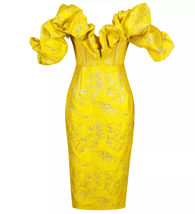 Dorsey Yellow Midi Dress