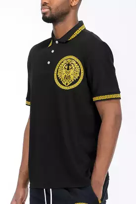 Embroidered Lion Head Polo Shirt