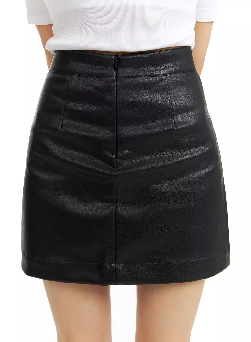 Faux Leather Mini Skirt IM414