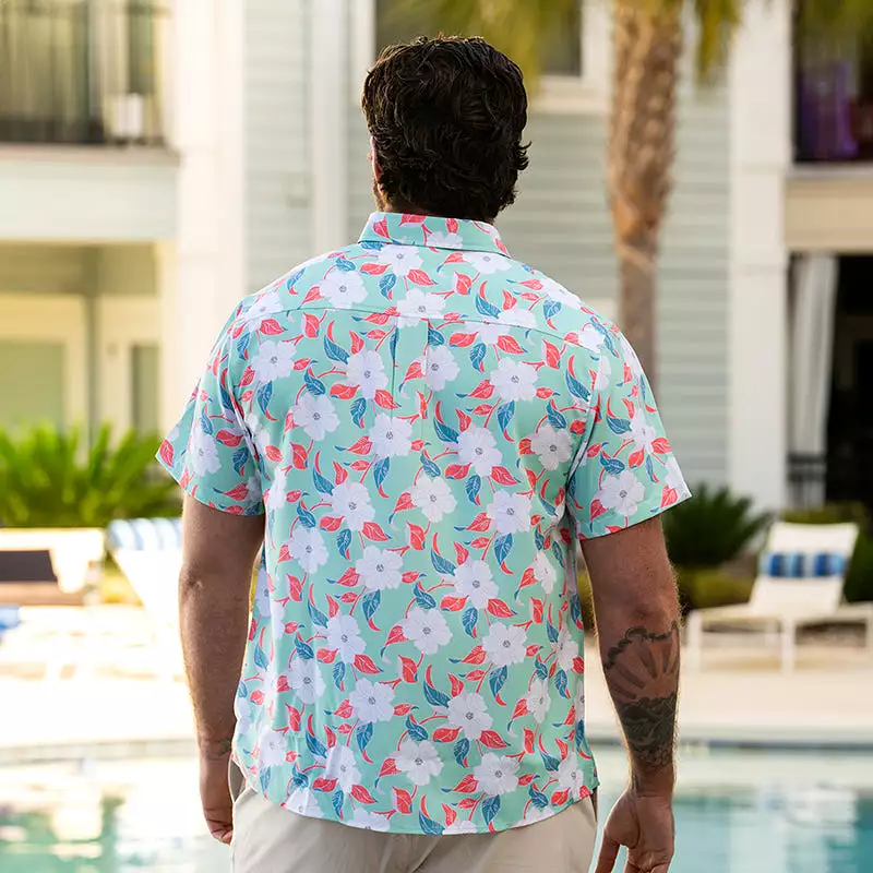 Flower Social Button Down Shirt