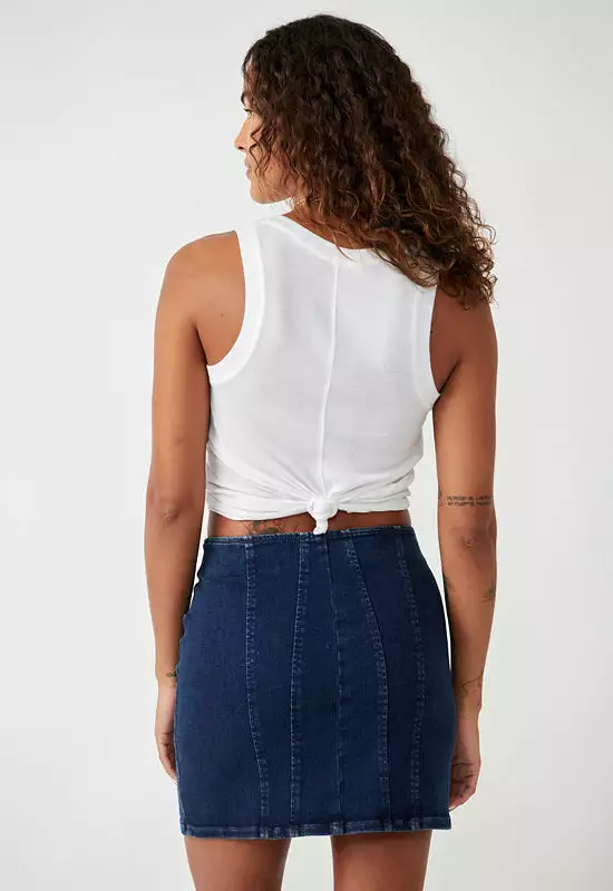 Free People - Layla Denim Mini Skirt Deep Indigo