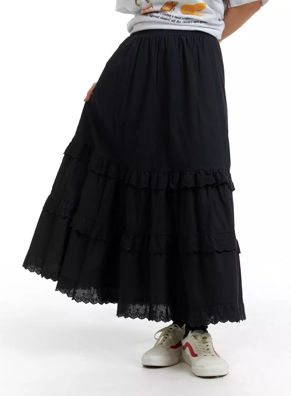 Frill A-Line Maxi Skirt IM404