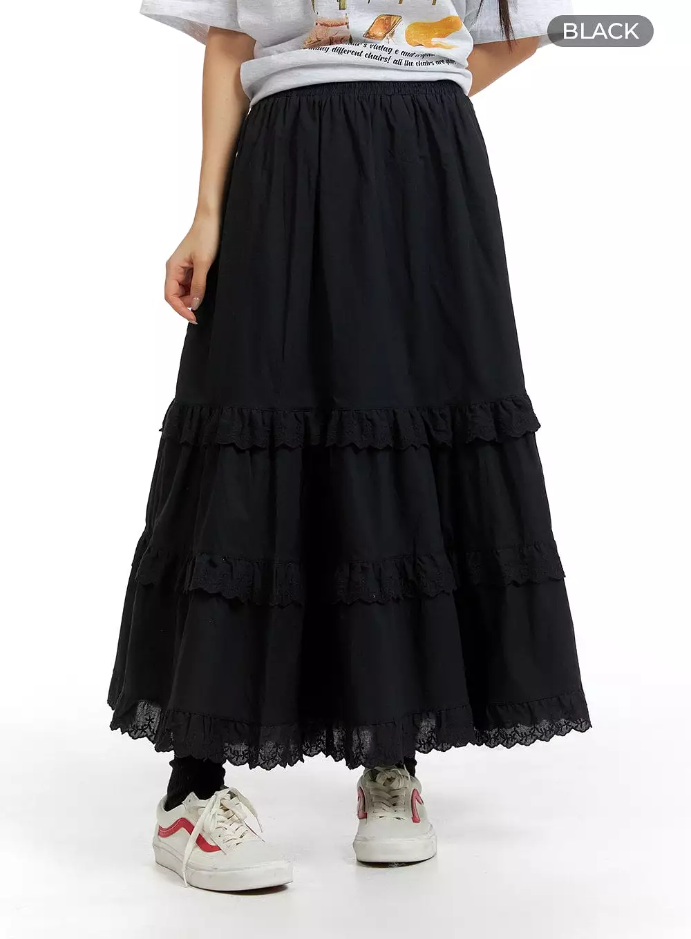 Frill A-Line Maxi Skirt IM404