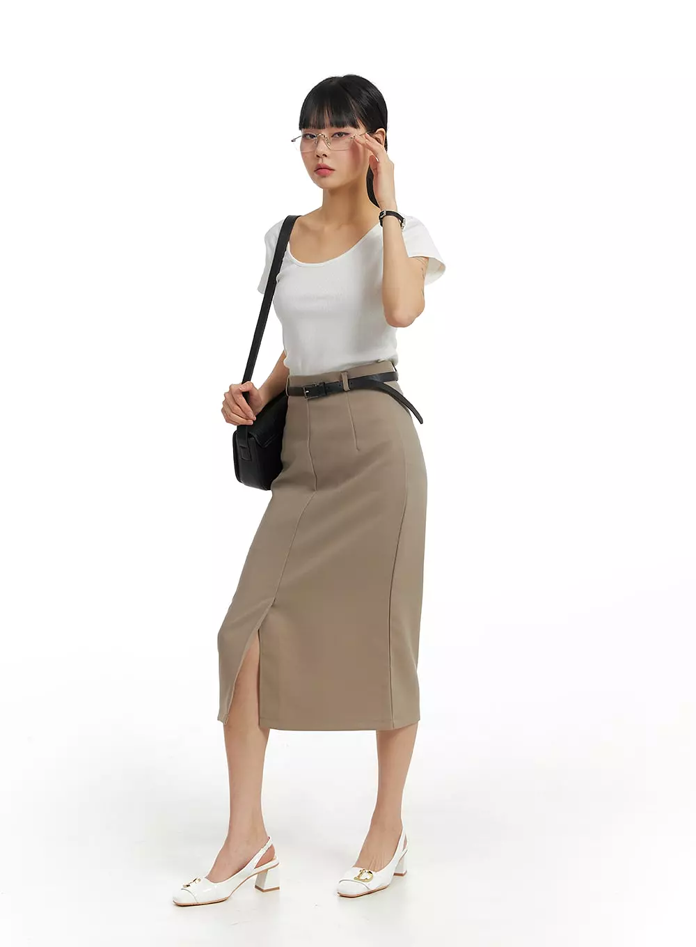 Front Split Maxi Skirt IM414