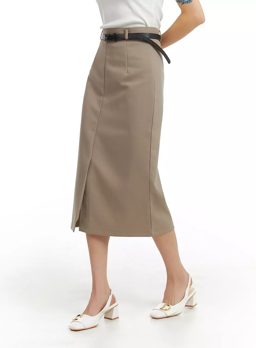 Front Split Maxi Skirt IM414