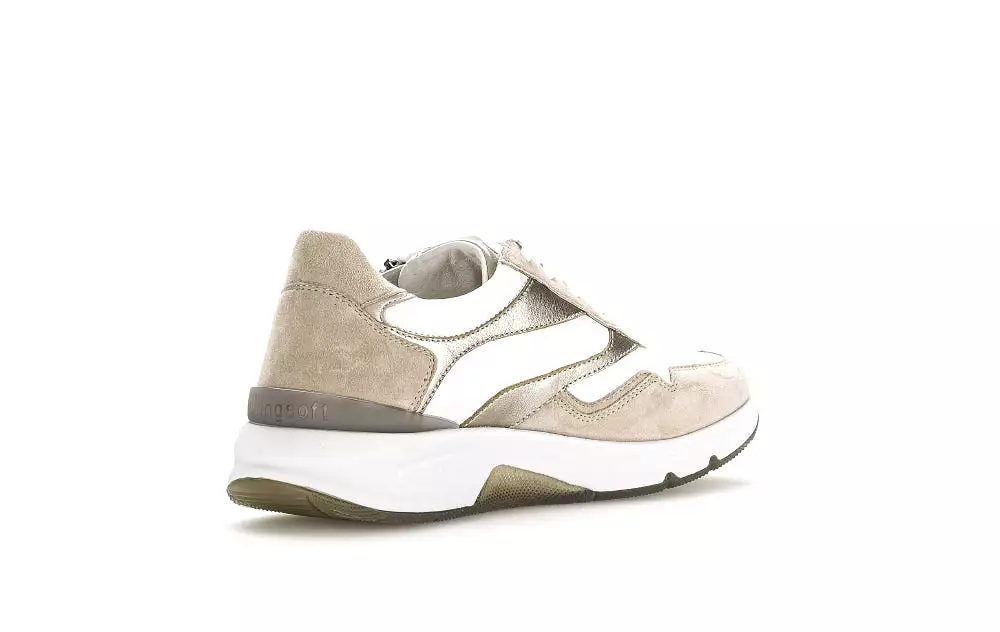 GABOR Cream & White Rolling Soft Trainer 89655