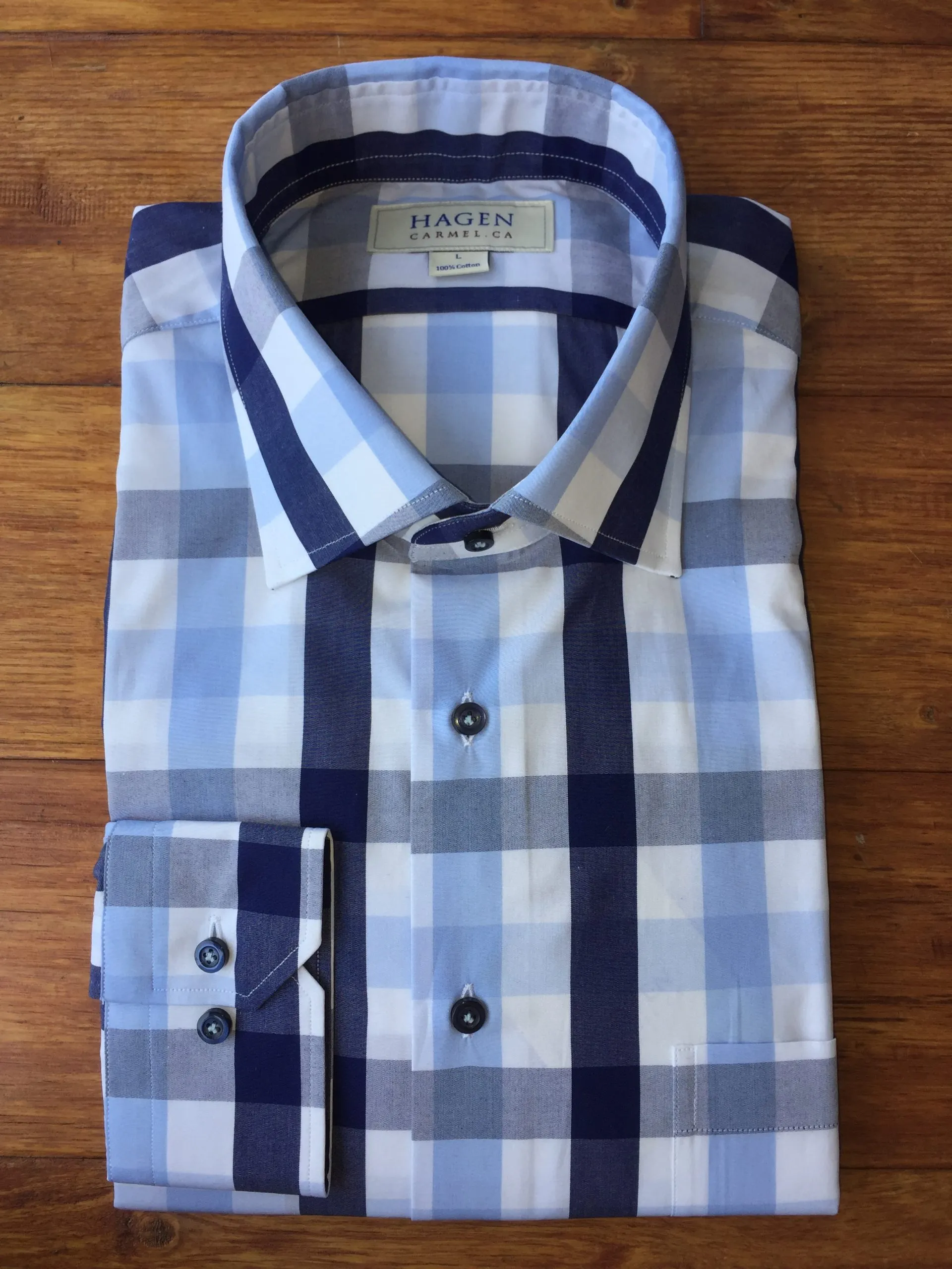 HAGEN Blue Plaid Sport Shirt