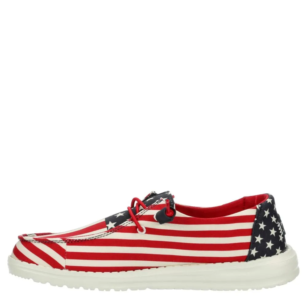 HEYDUDE  WOMENS WENDY AMERICANA SLIP ON SNEAKER