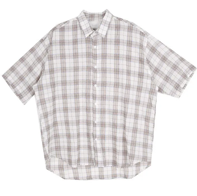 HOLY IN CODE  |Other Plaid Patterns Unisex Linen Street Style Cotton