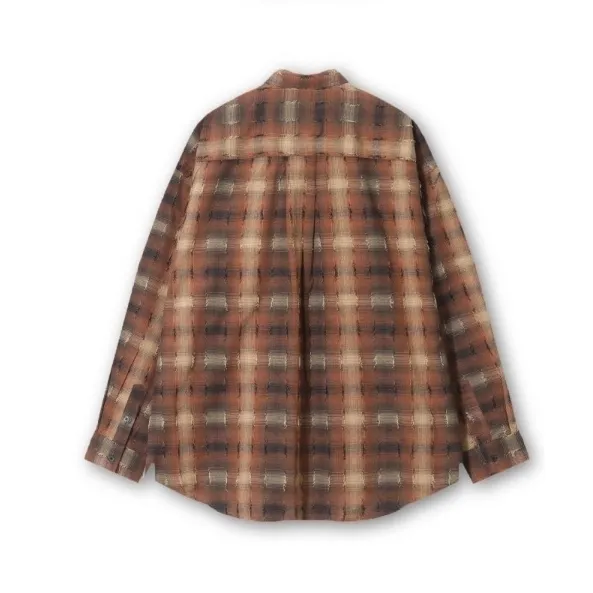 IONSEOUL  |Other Plaid Patterns Unisex Street Style Long Sleeves Cotton