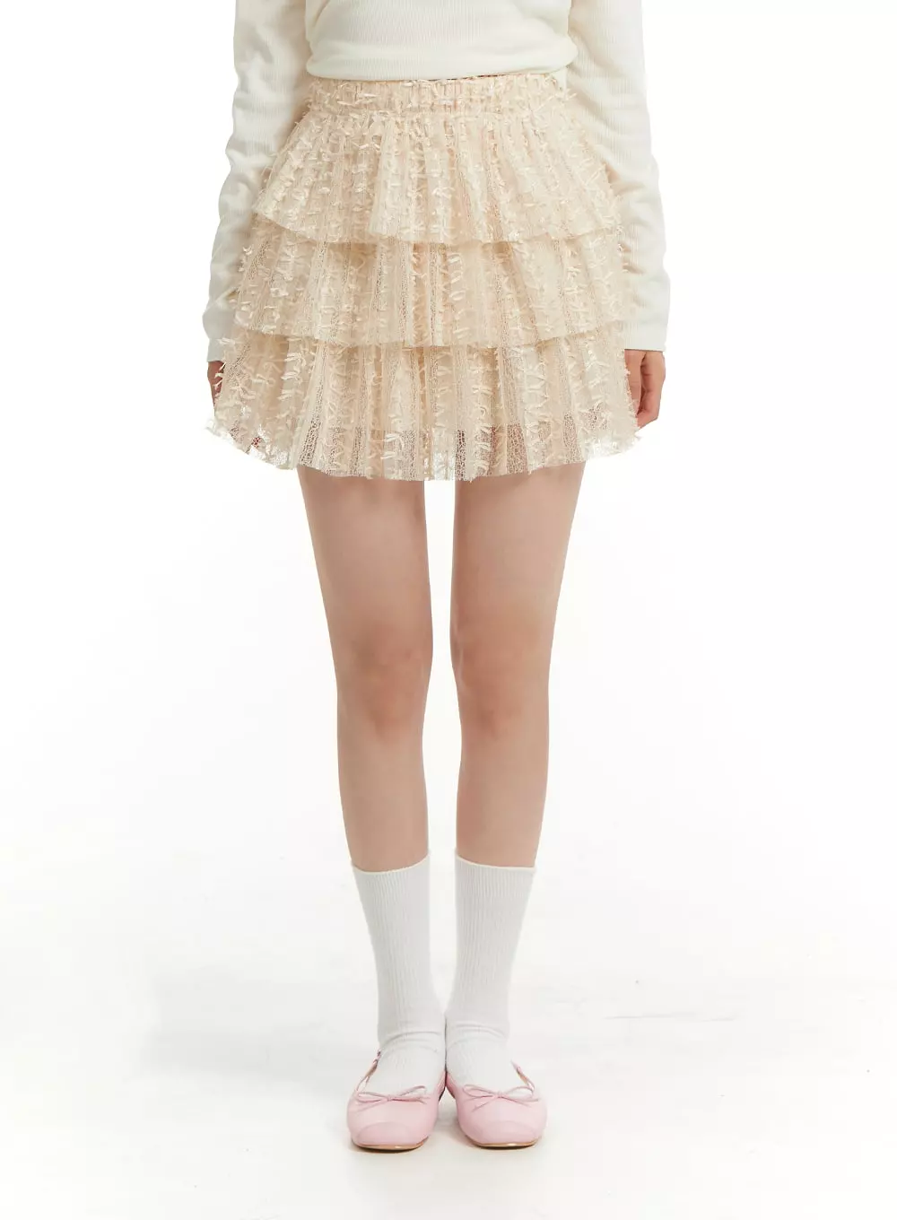 Lace Frill Mini Skirt OF428