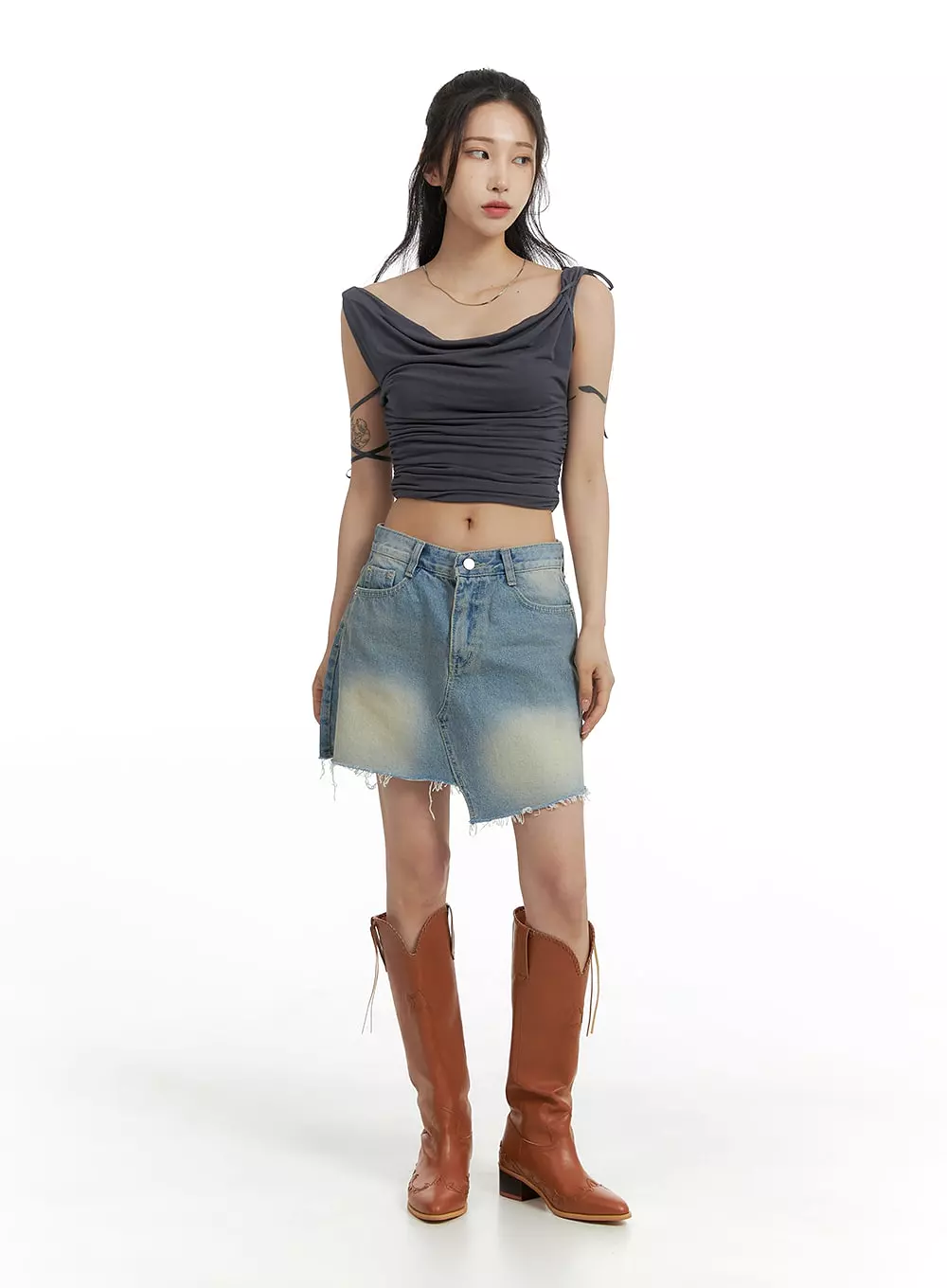 Light Washed Mini Denim Skirt CM405