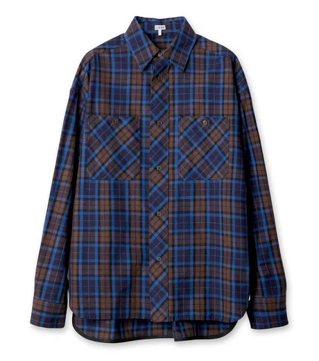 LOEWE  |Glen Patterns Other Plaid Patterns Long Sleeves Leather