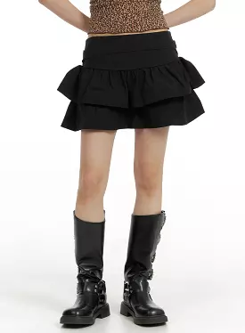 Low-Rise Frill Mini Skirt CF429