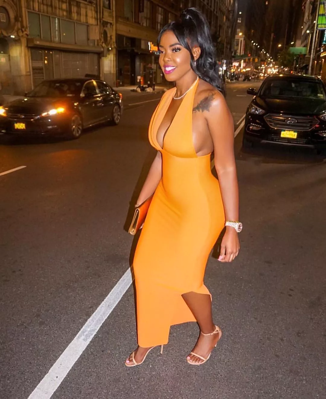 Lucia Orange Bandage Maxi Dress