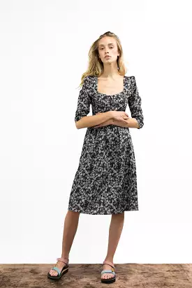 Marisol Dress / Black Cotton Floral