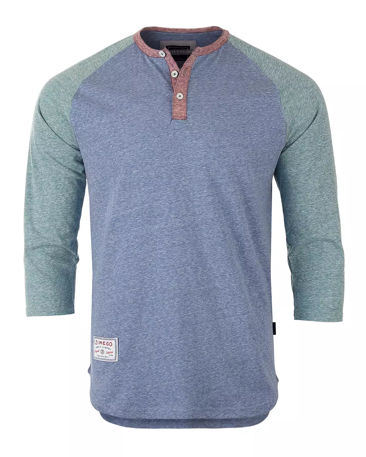 Men's 3/4 Sleeve Baseball Retro Raglan Henley Shirt