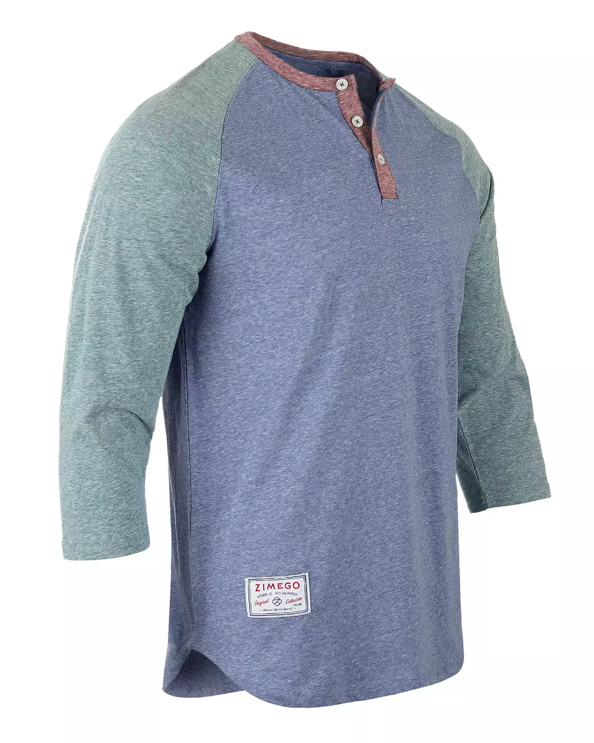 Men's 3/4 Sleeve Baseball Retro Raglan Henley Shirt