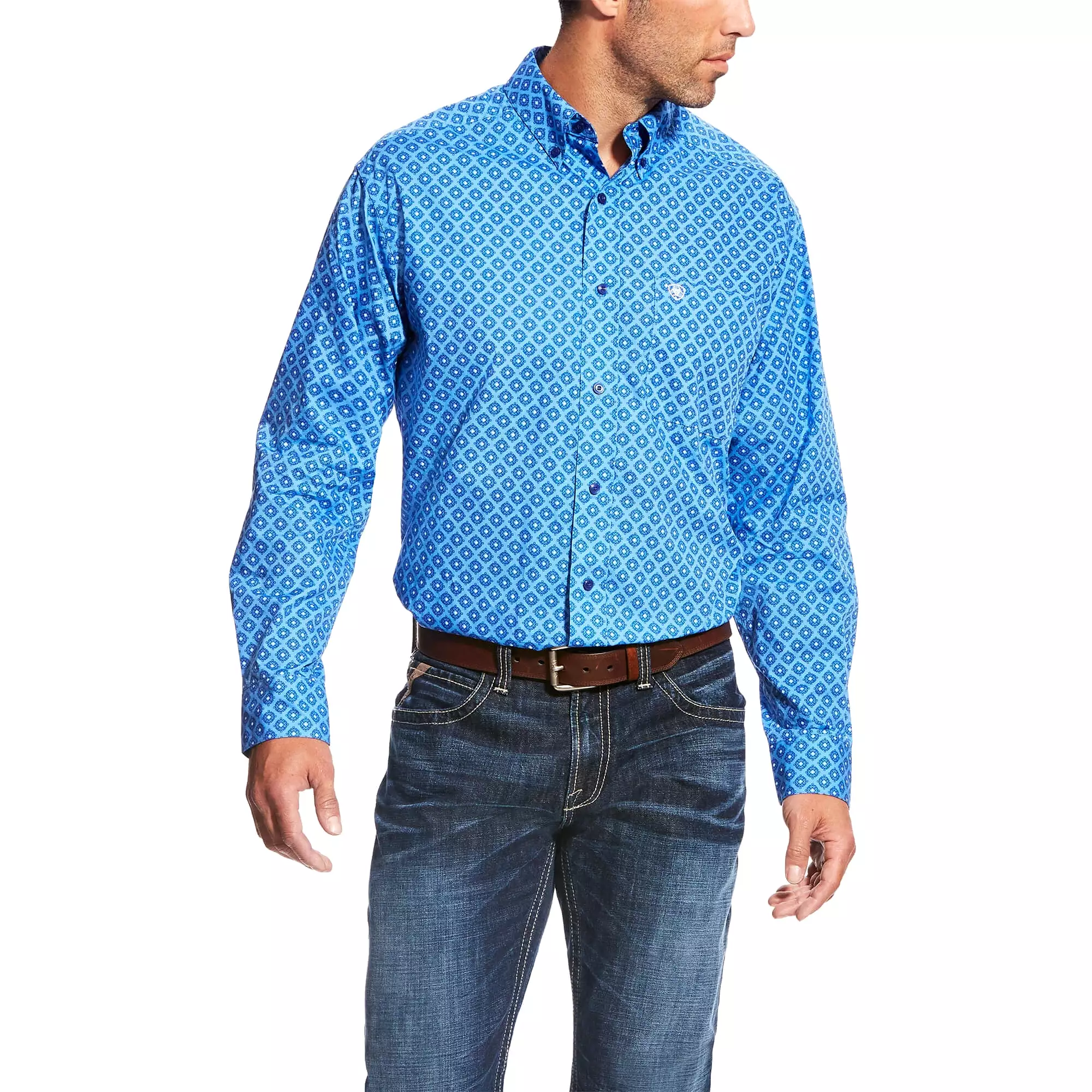 Men's Ariat Blue Marina Marvel Print Shirt