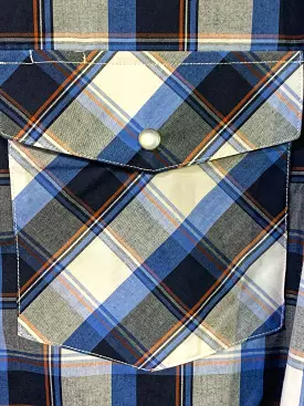 Men's Bisley L/S Blue & Black Western Check Shirt