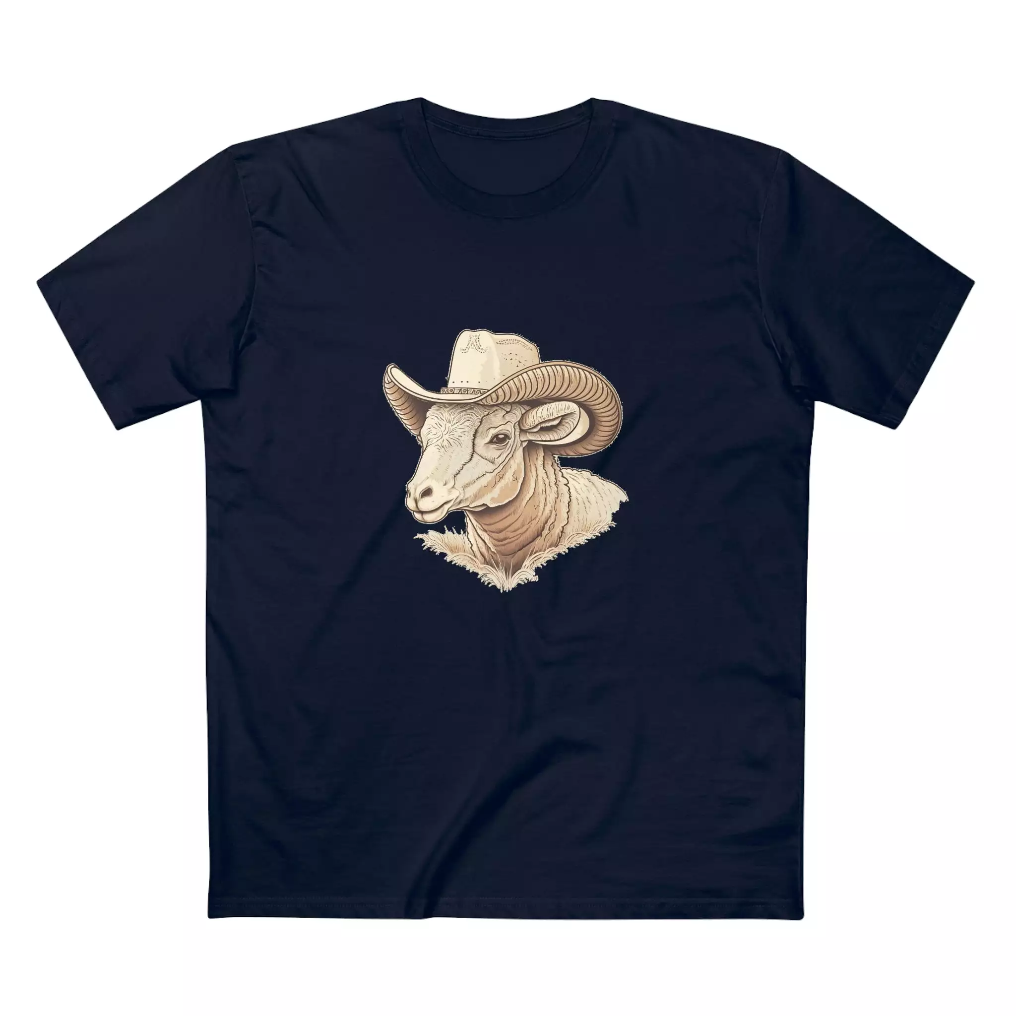 Men's ram cowboy crew neck t-shirt