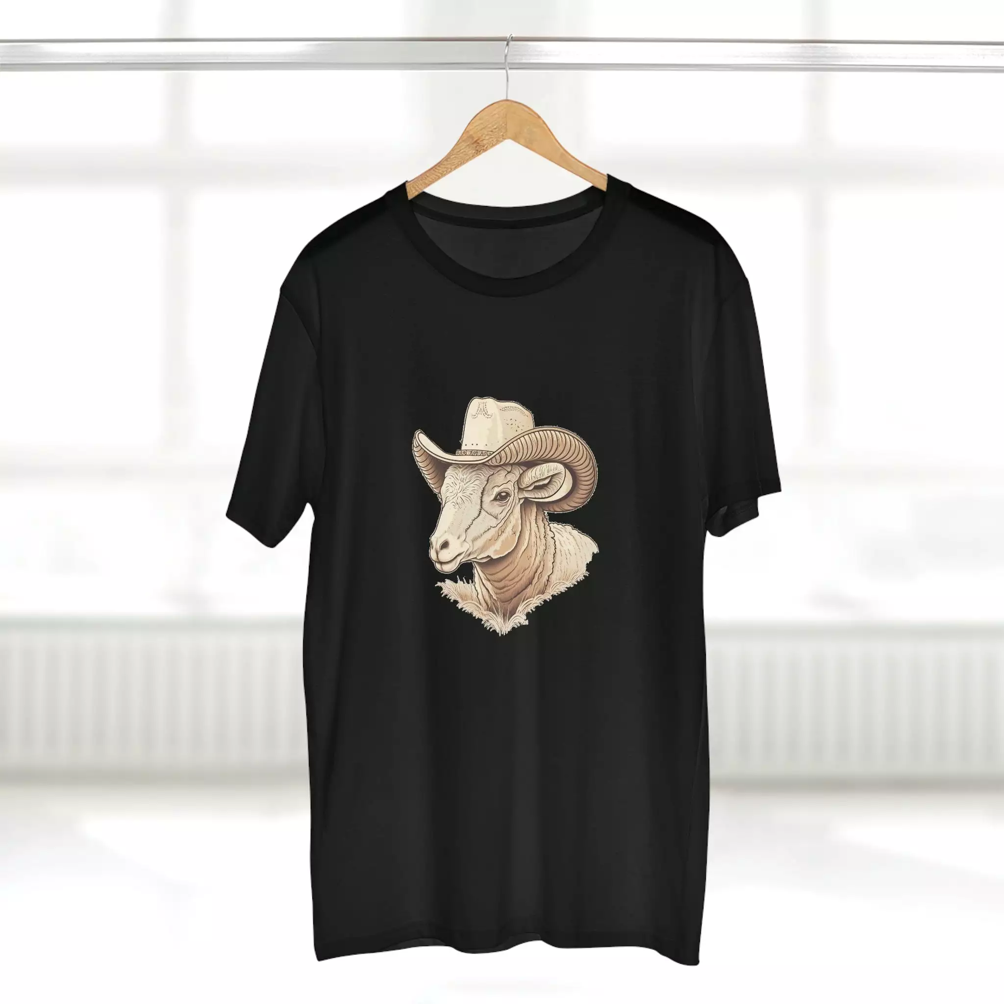 Men's ram cowboy crew neck t-shirt