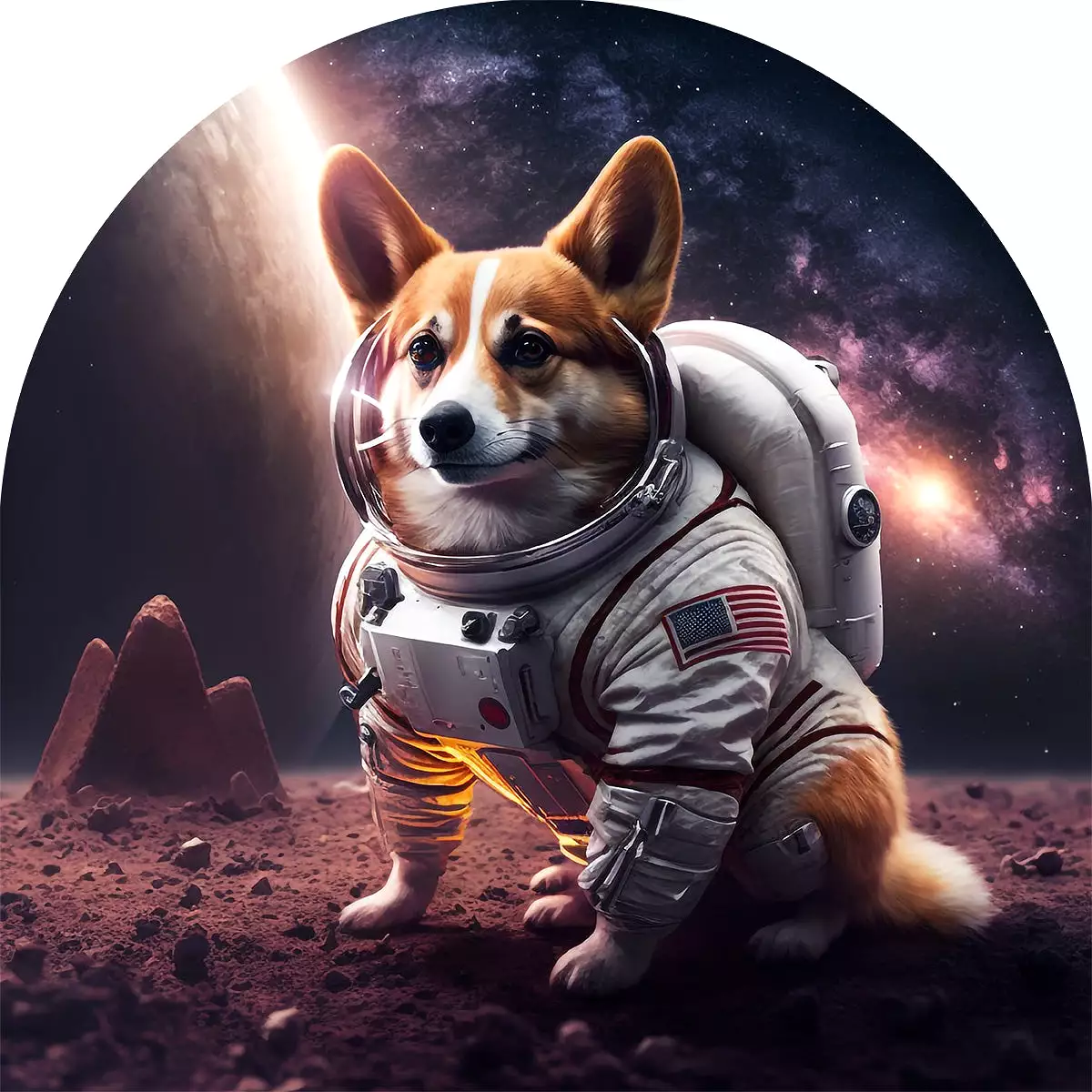 Men's Space Corgi crew neck t-shirt