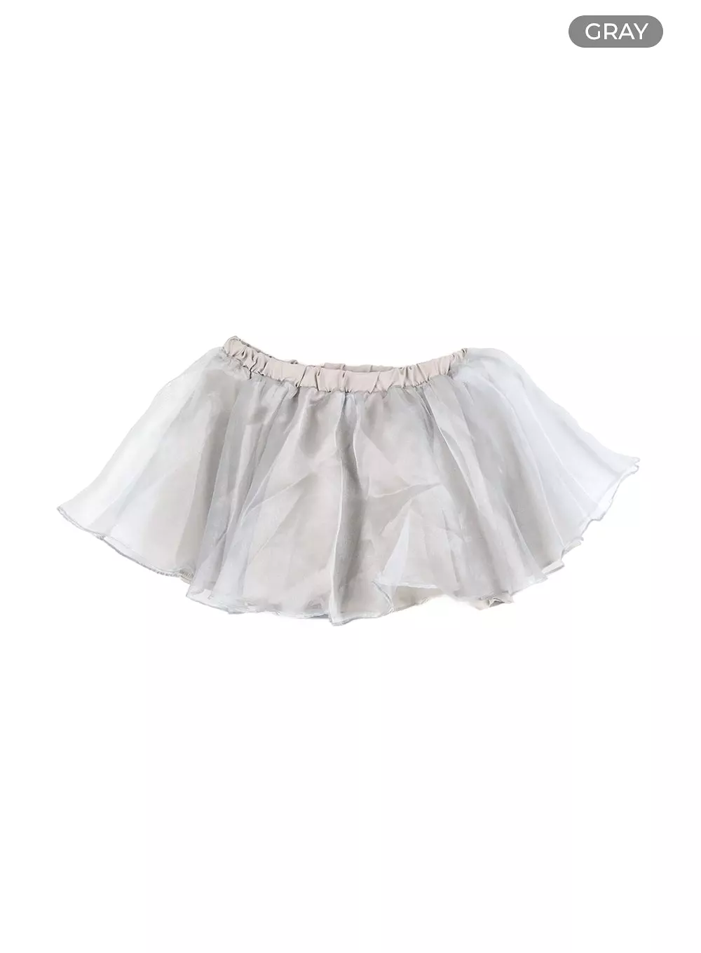 Mesh Layered Flare Banded Mini Skirt CM425