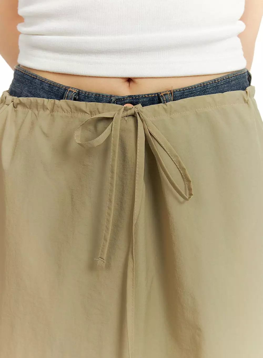 Mid Waist Drawstring Mini Skirt CM413