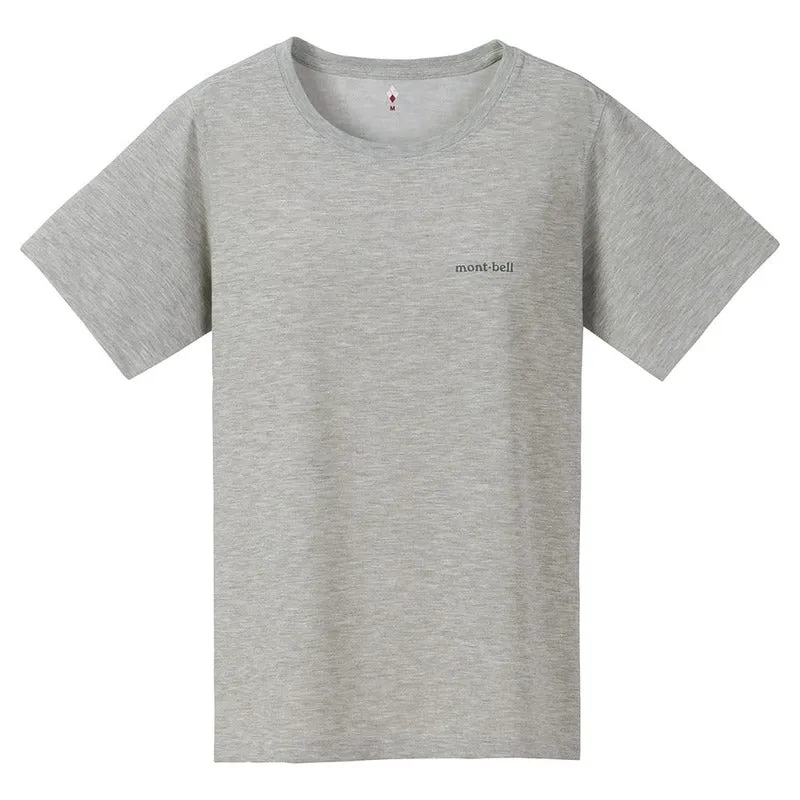 Montbell T-Shirt Women's Wickron T One Point Logo - Balsam, Heather Charcoal