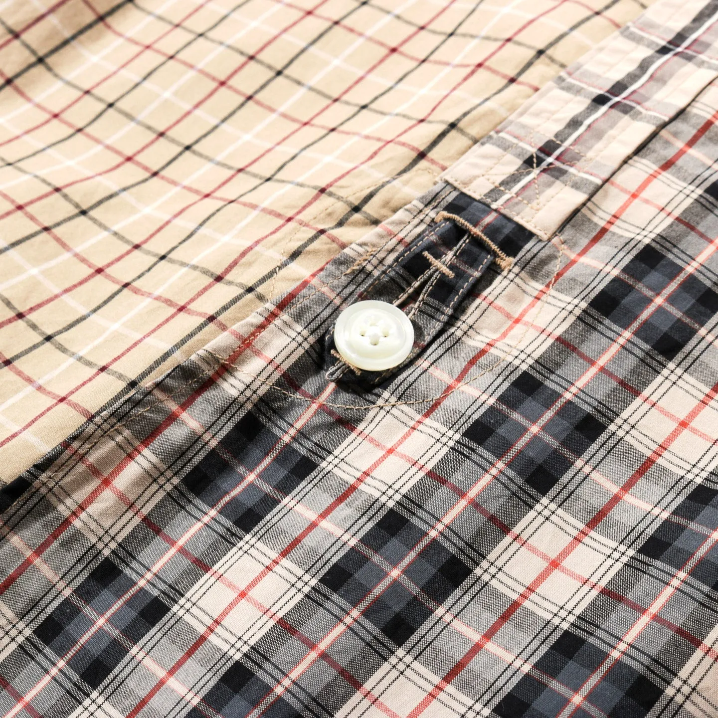 NEEDLES B.D. EDW SHIRT PLAID CLOTH / CRAZY KHAKI