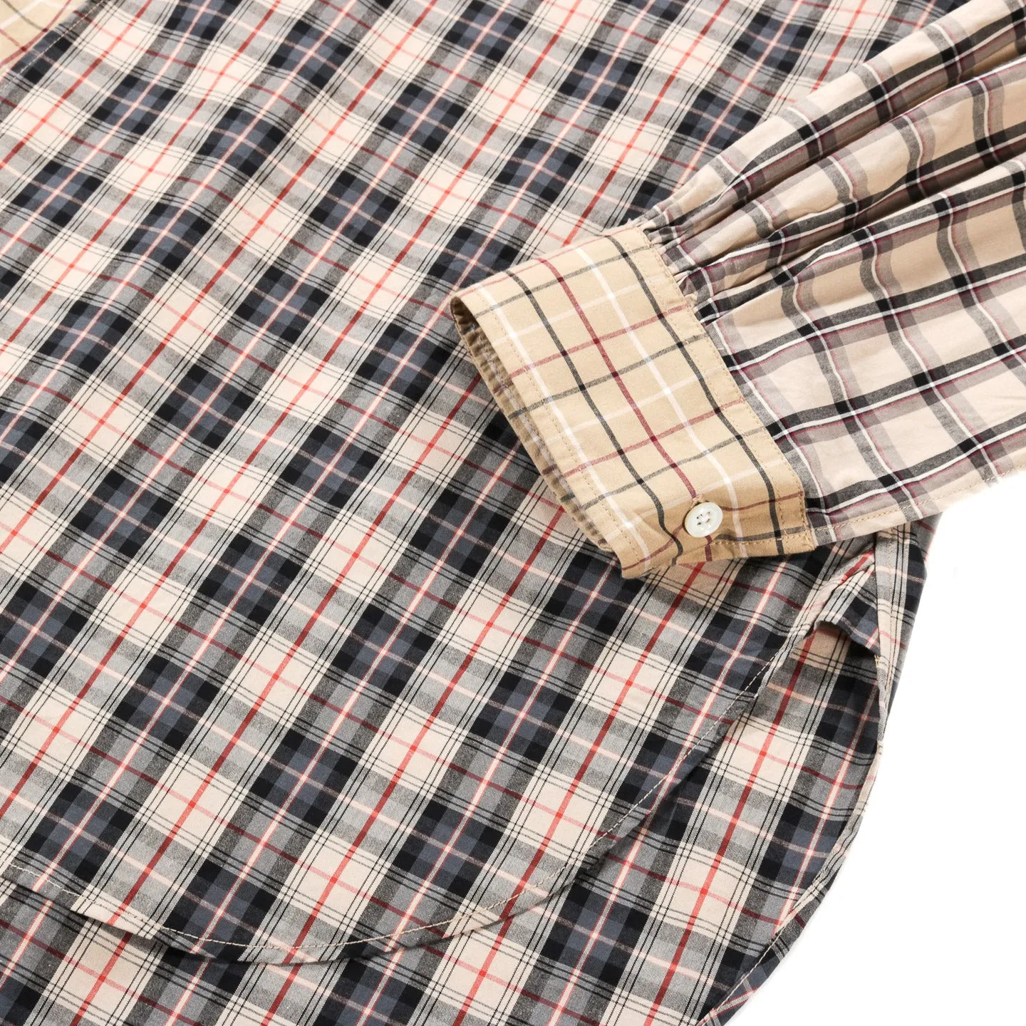 NEEDLES B.D. EDW SHIRT PLAID CLOTH / CRAZY KHAKI