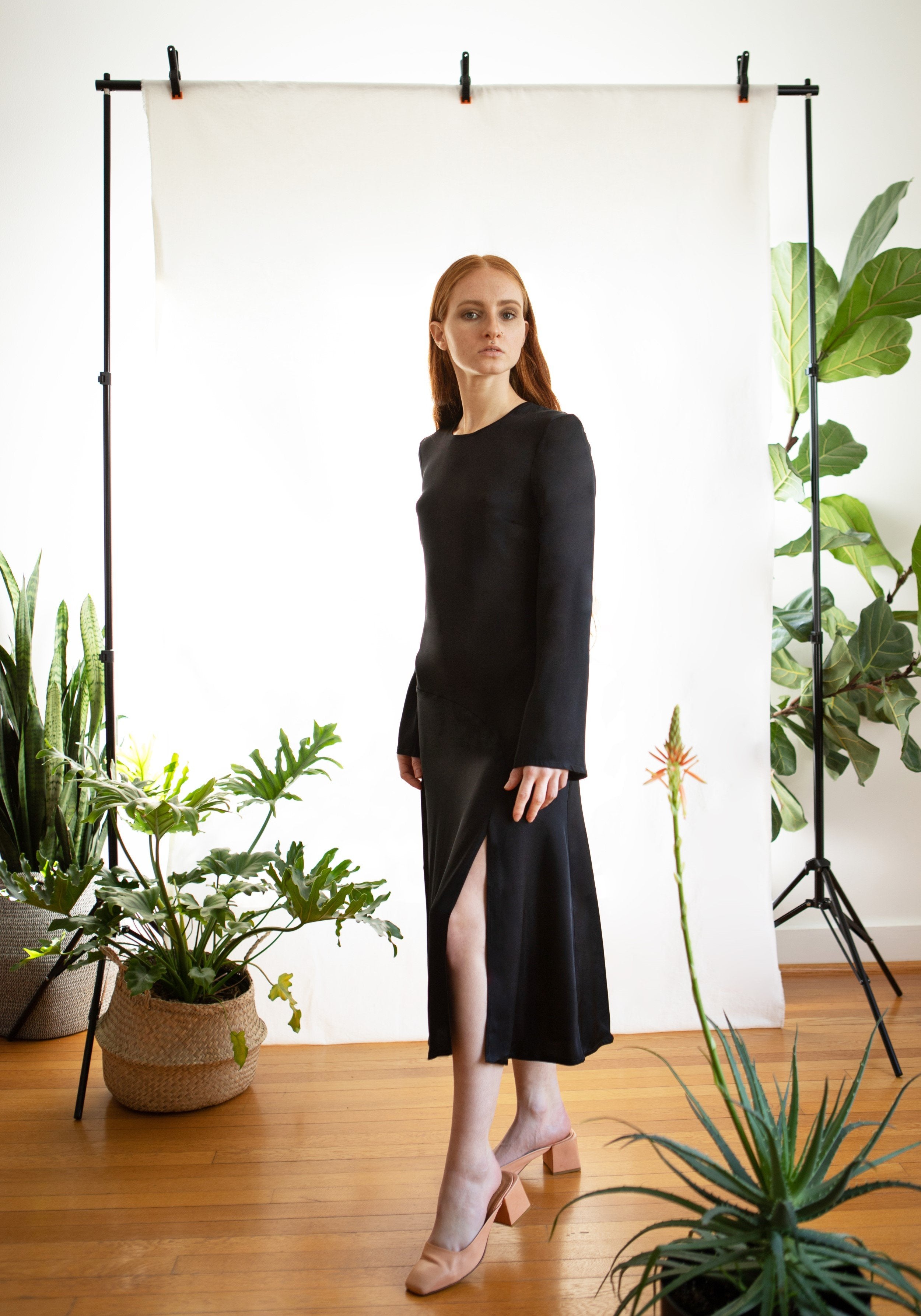 Nina Dress / Black Silk