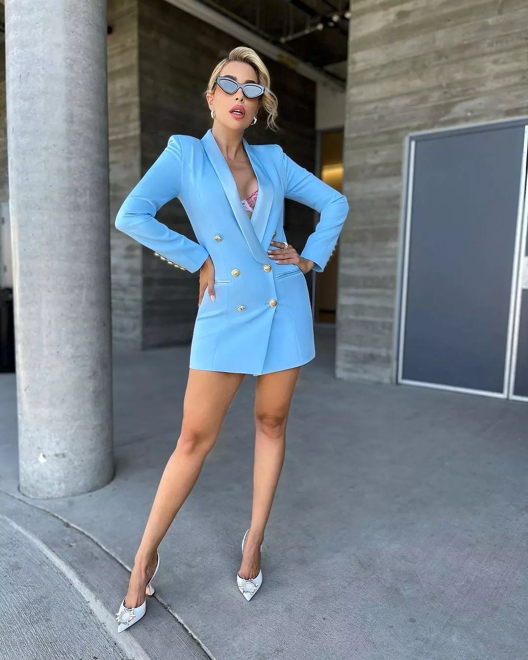 Noelle Blue Blazer Dress