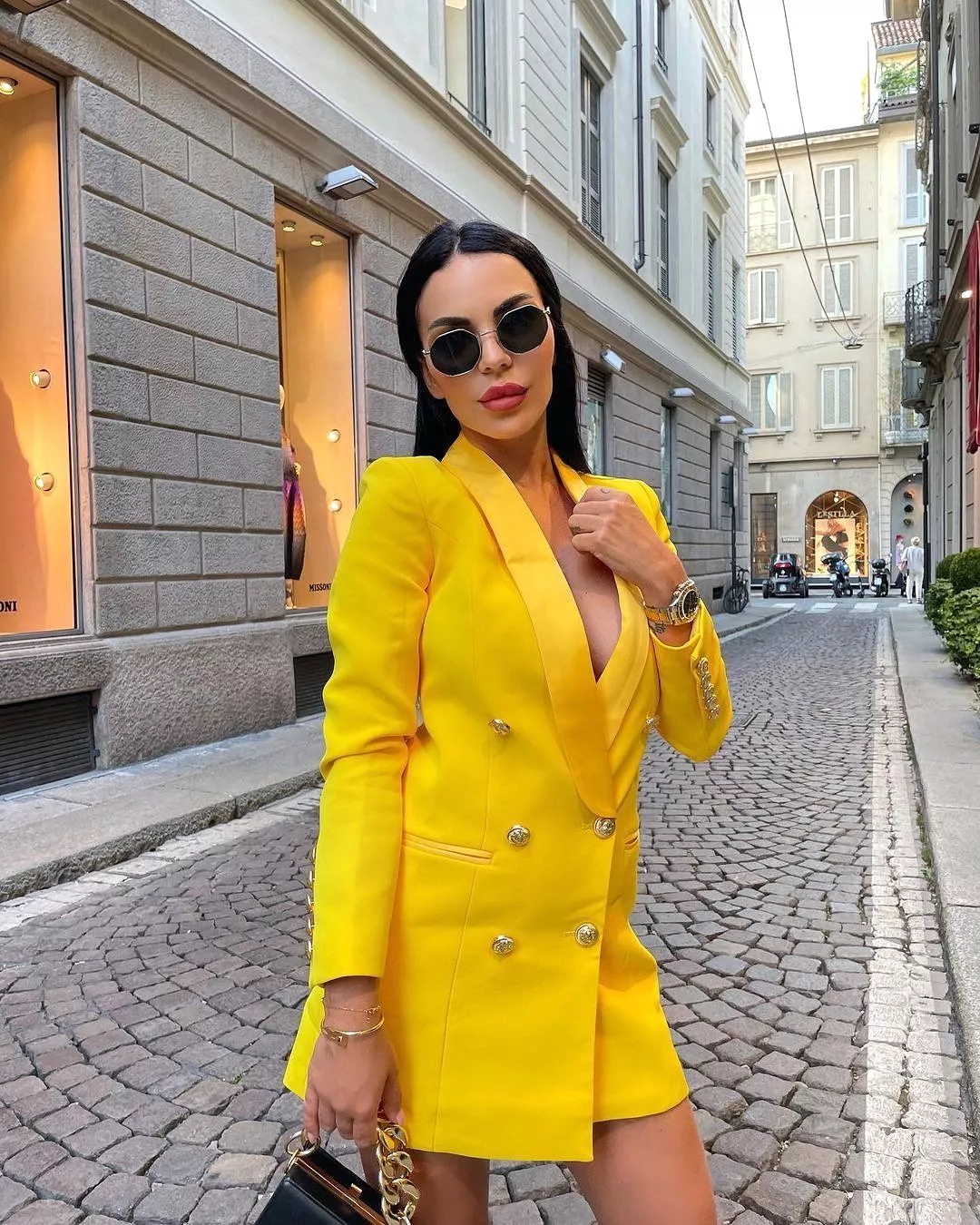 Noelle Yellow Blazer Dress